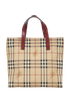 Burgandy Top handle tote, front view